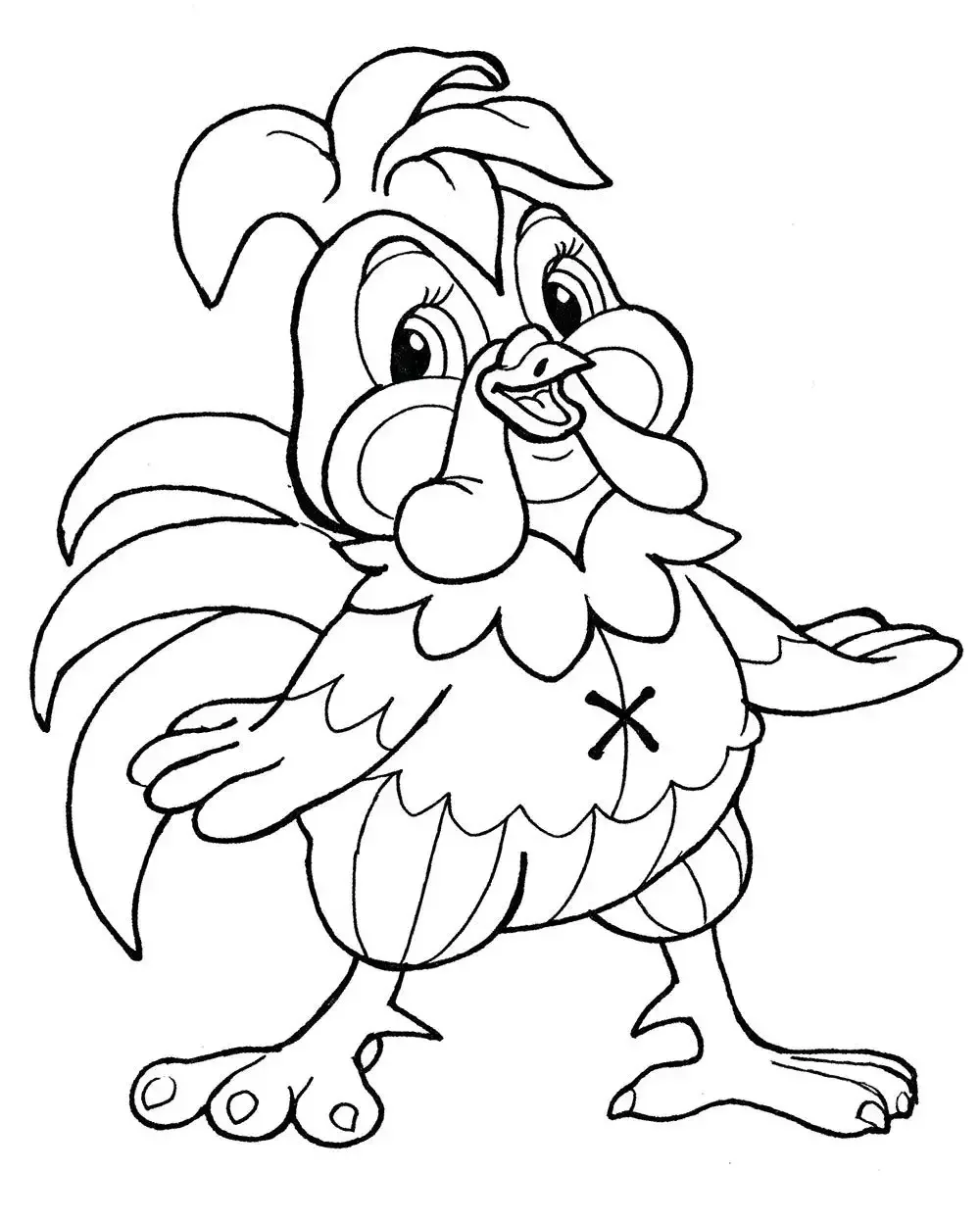 Петушок раскраска для детей