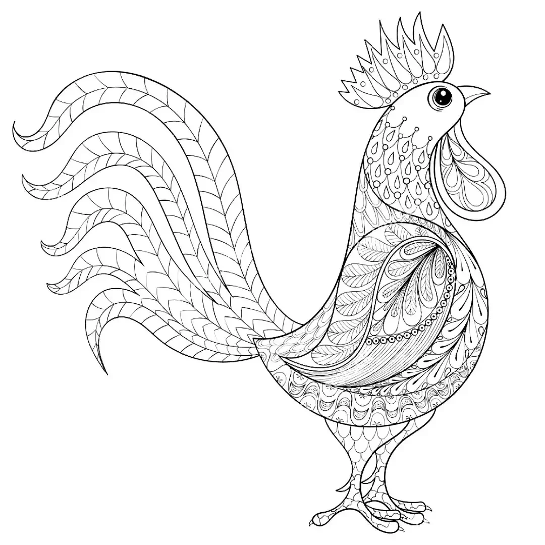 Петушок. Раскраска