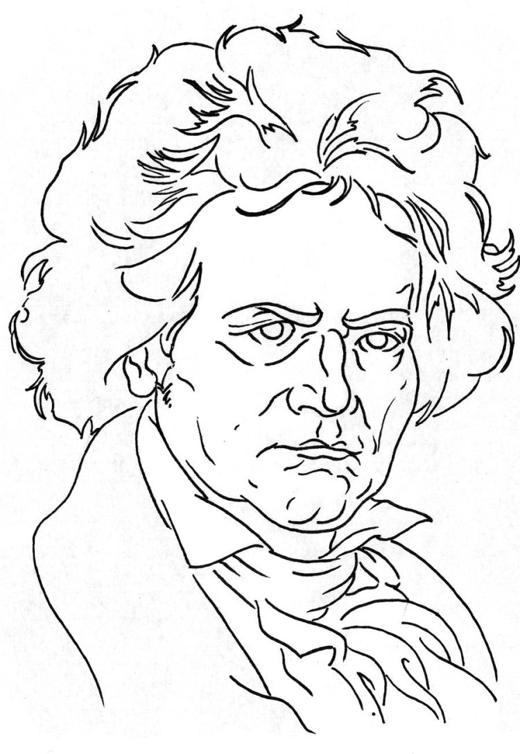 Нарисованная скрипка с нотами