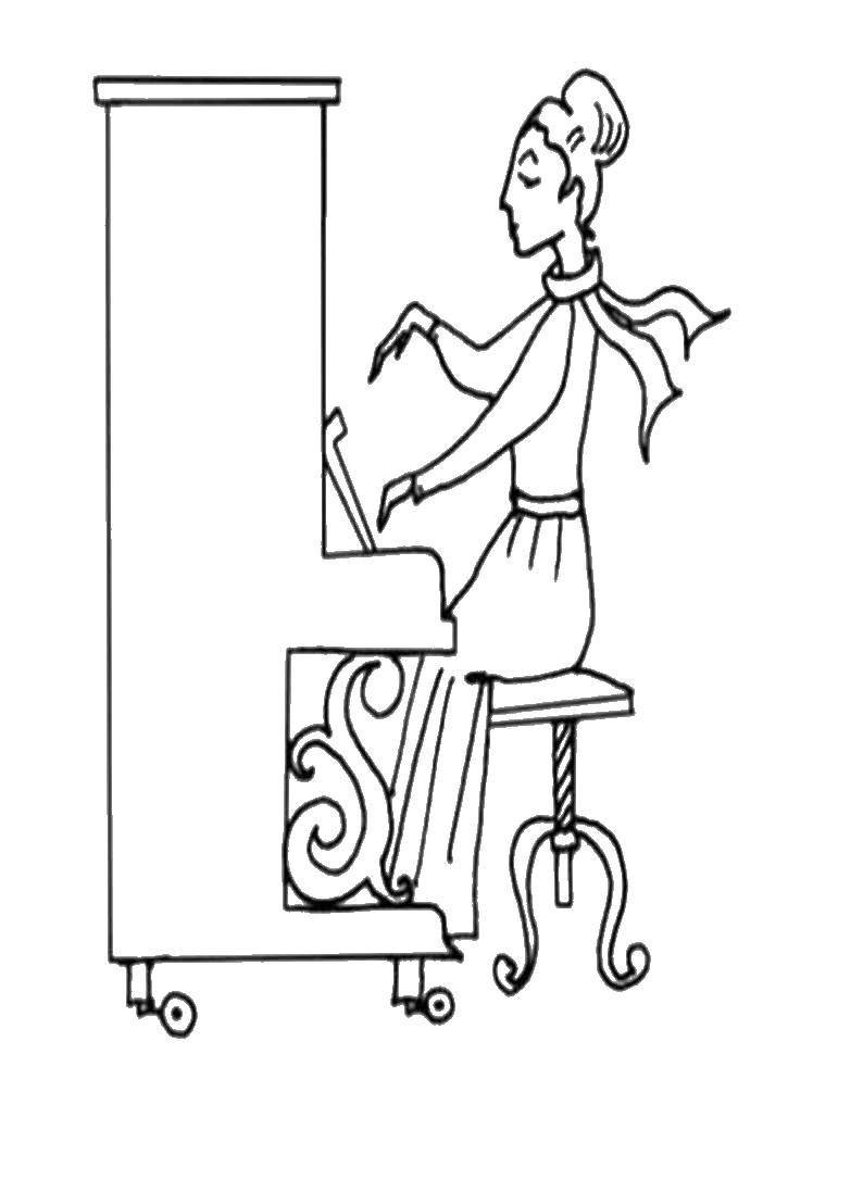 Колокольчик музыкальный инструмент раскраска