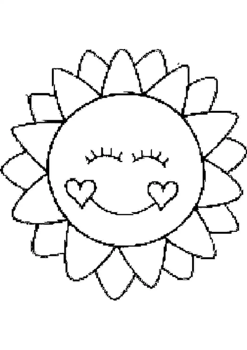Контур солнца для раскрашивания