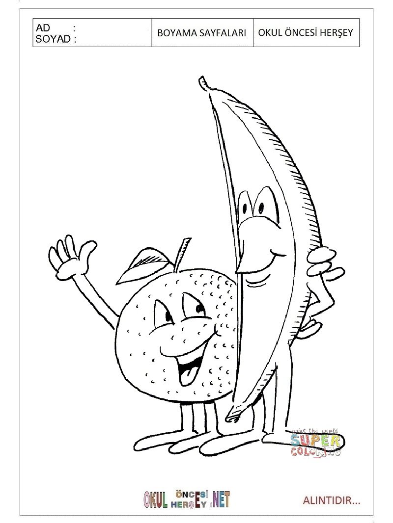 Веселый апельсин раскраска