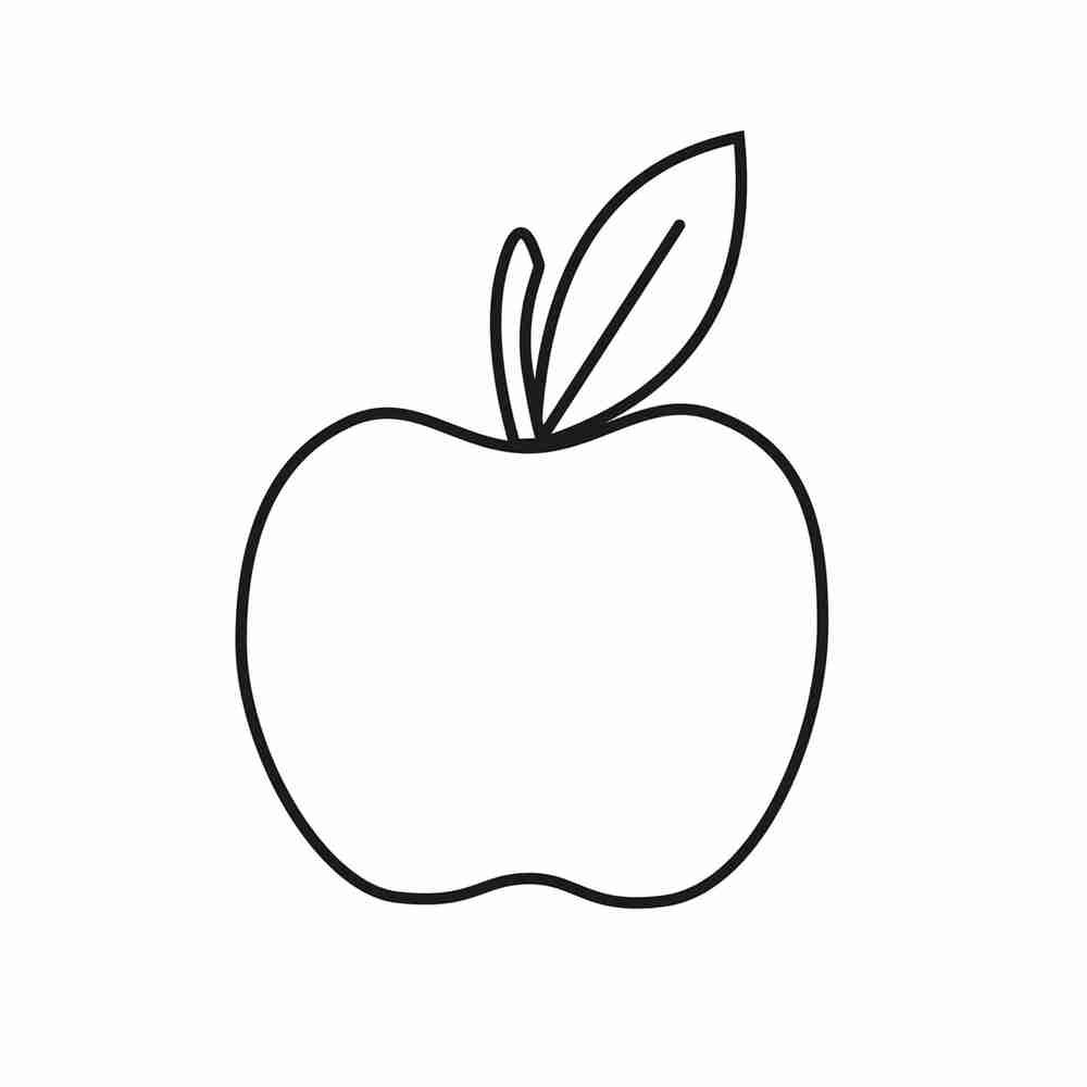 Яблоко раскраска для детей