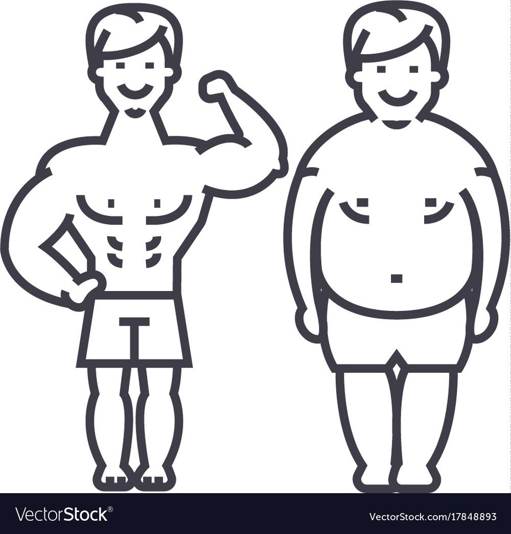 Толстый худой раскраска