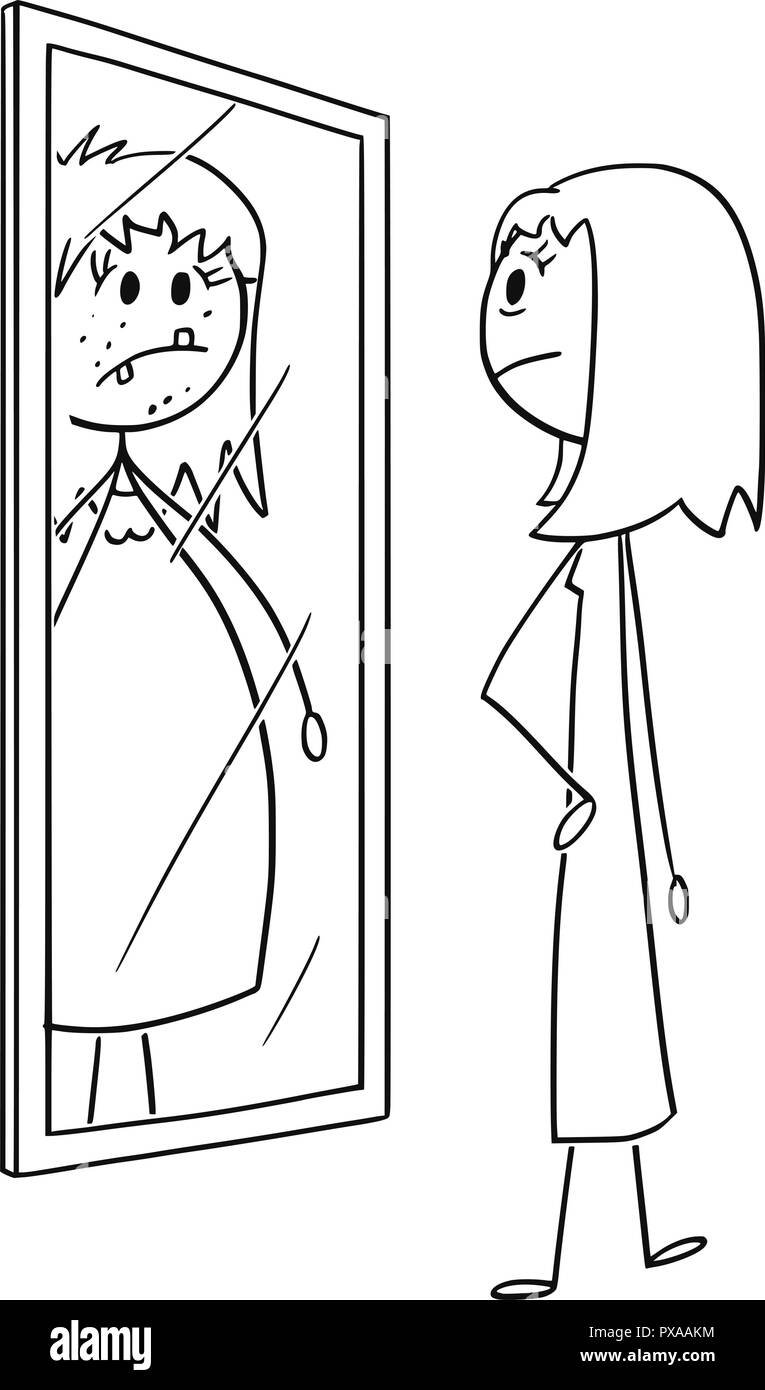 Отражение в зеркале мультяшное