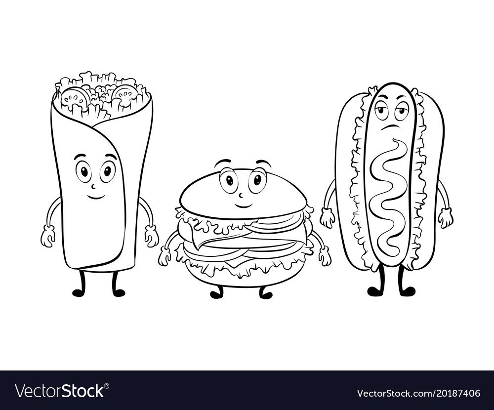 Раскраски еда хот дог