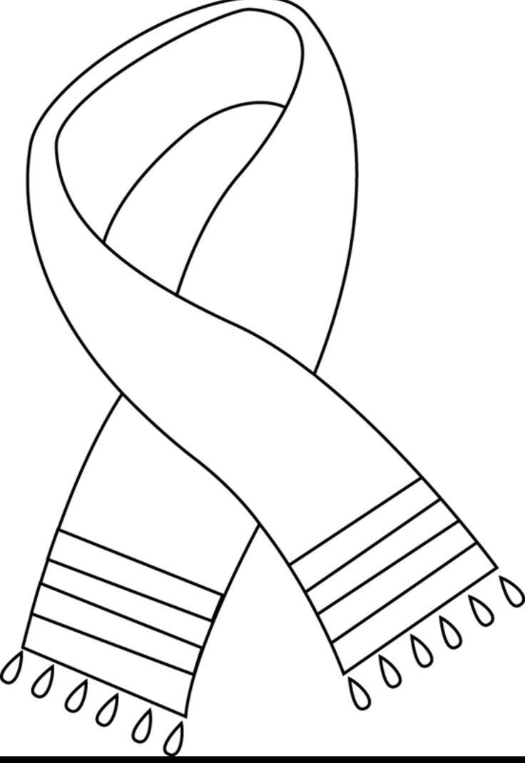 Раскраска шарф вязаный для детей