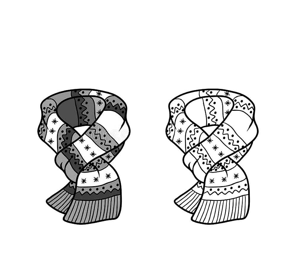 Шапка шарф варежки раскраска