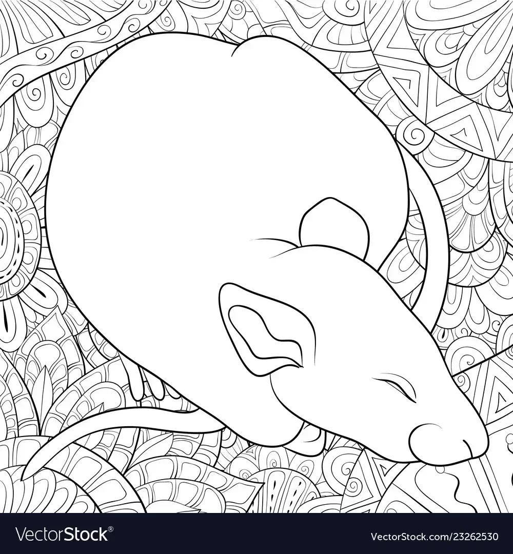 Мышка Зентангл