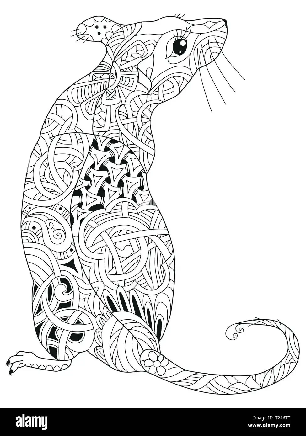 Раскраска антистресс мышь