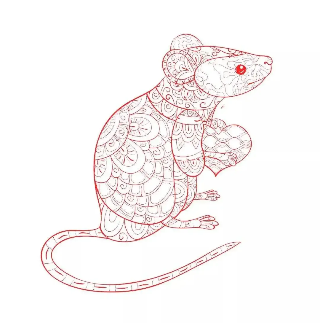 Раскраска антистресс крыса