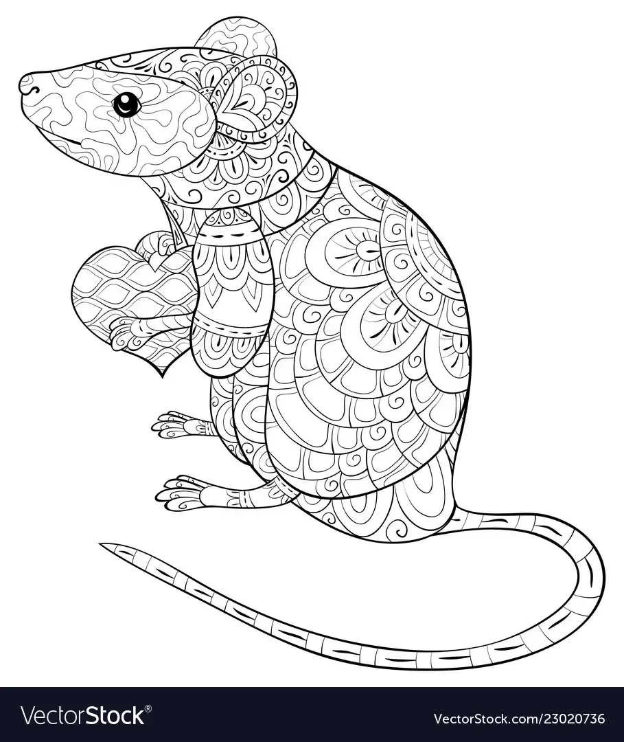 Раскраска антистресс крыса