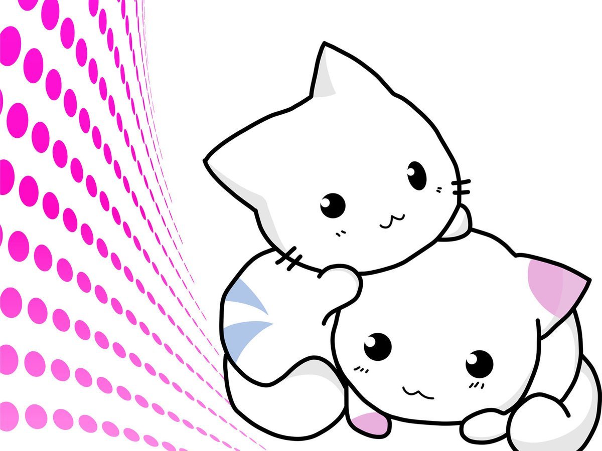 Милый котик рисунок чб