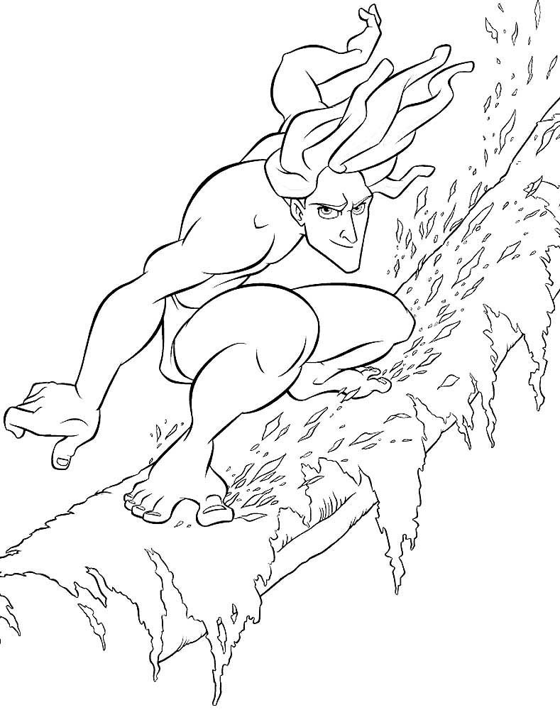 Раскраска из мультфильма тарзан