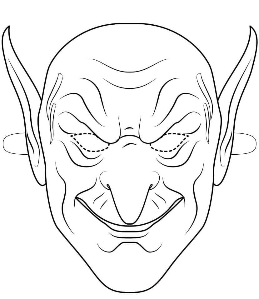 Страшная маска раскраска