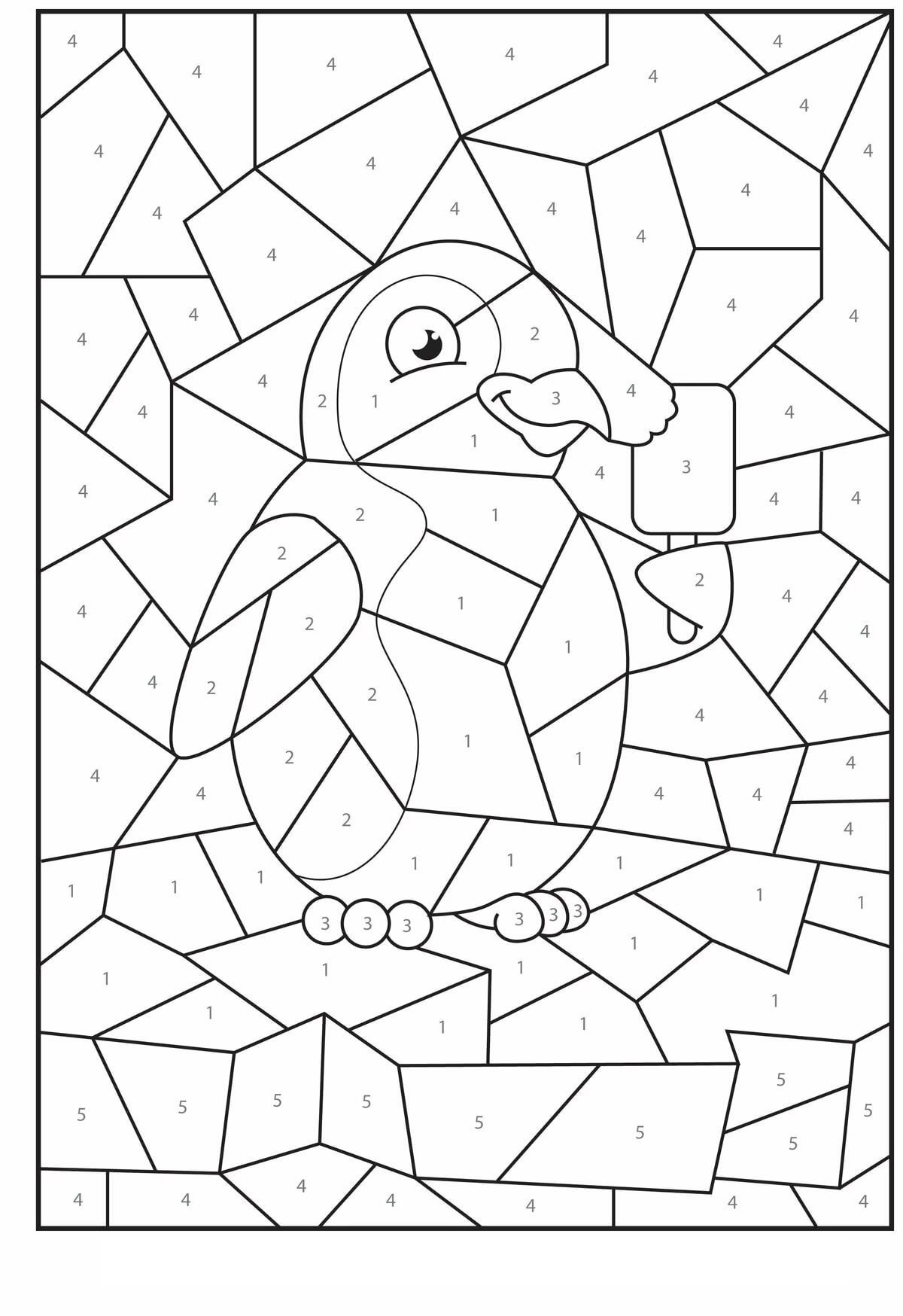 Раскраска по номерам для детей 4 лет