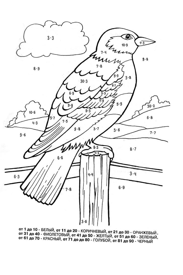 Раскраска по цифрам для малышей