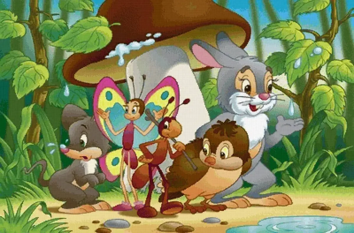 Грибок Теремок герои сказки