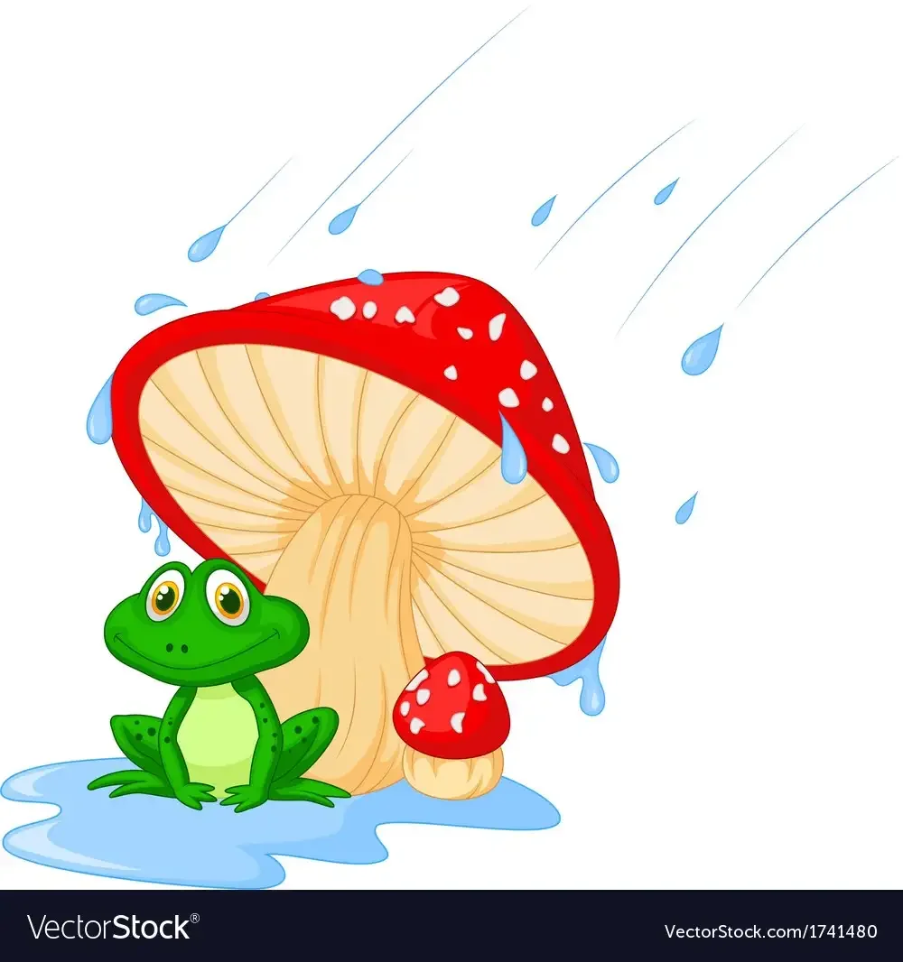 Гусеница под грибом