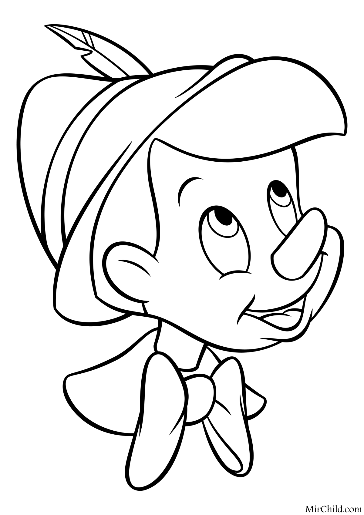 Пиноккио раскраска для детей