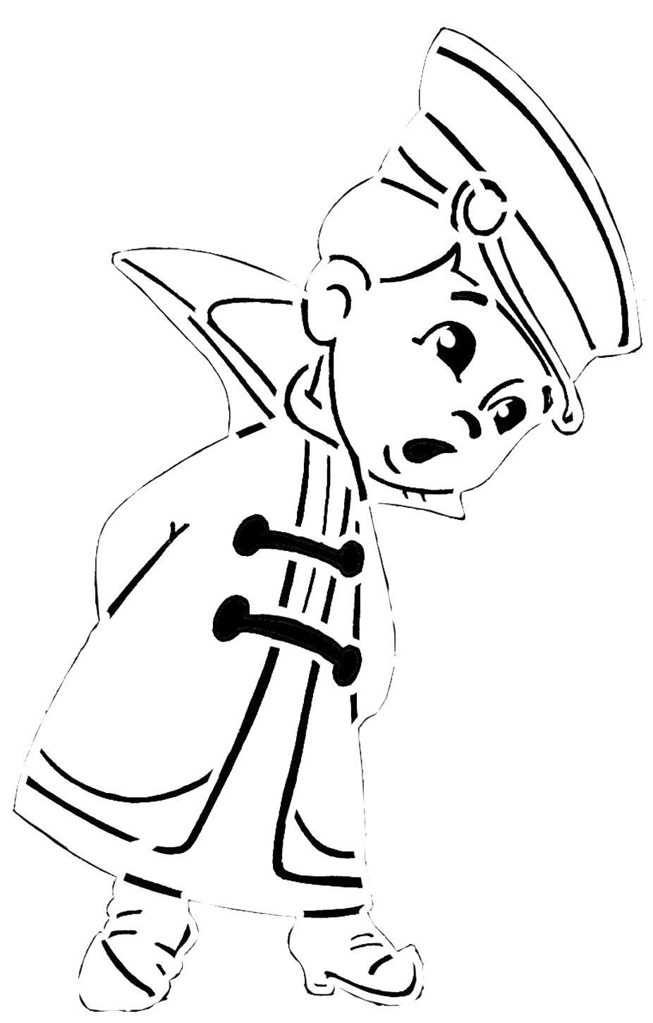 Буратино. Раскраска.