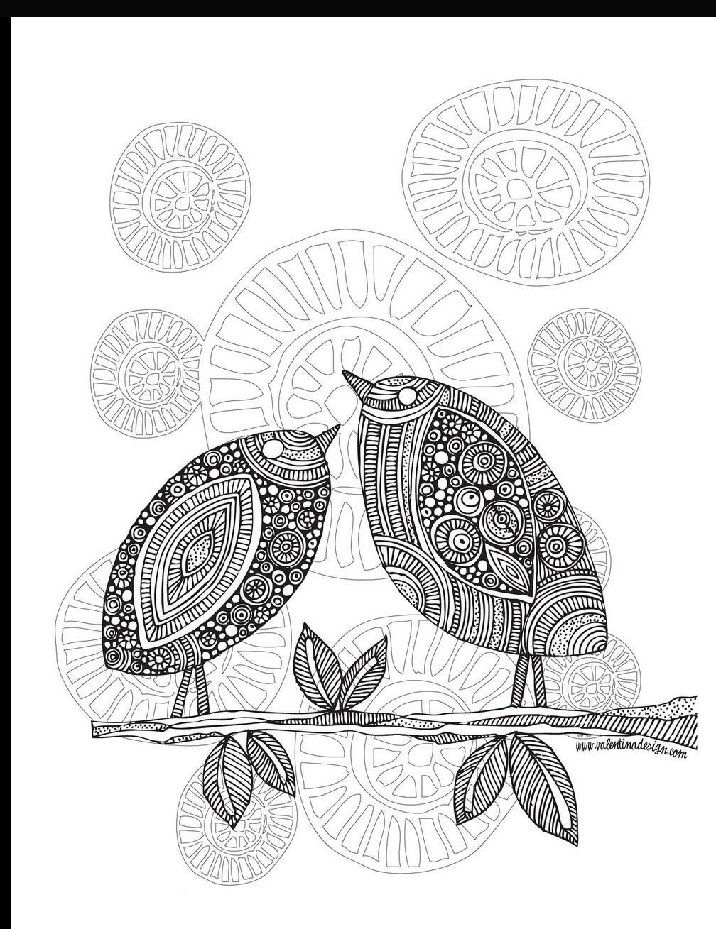 Птица в технике дудлинг