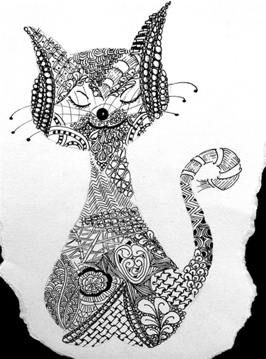 Зентангл кошка
