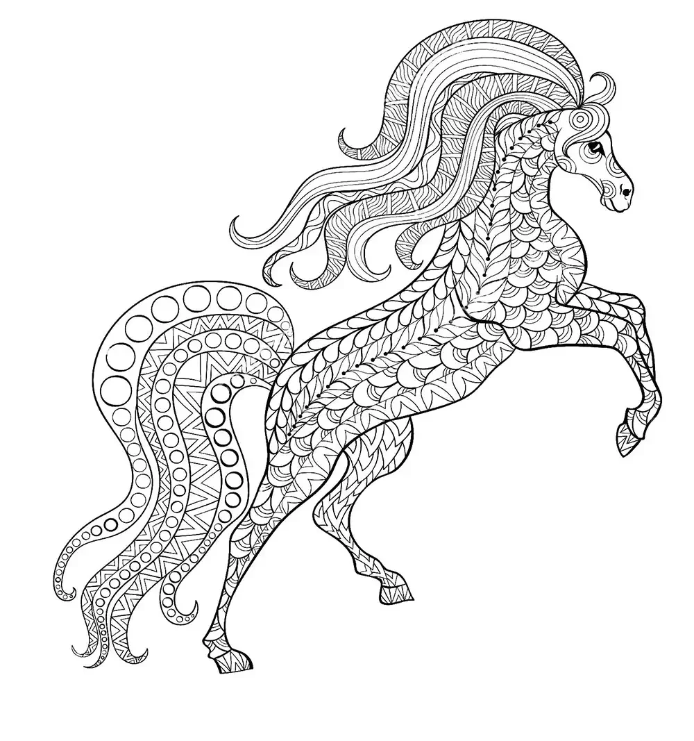 Антистрессовые раскраски лошади