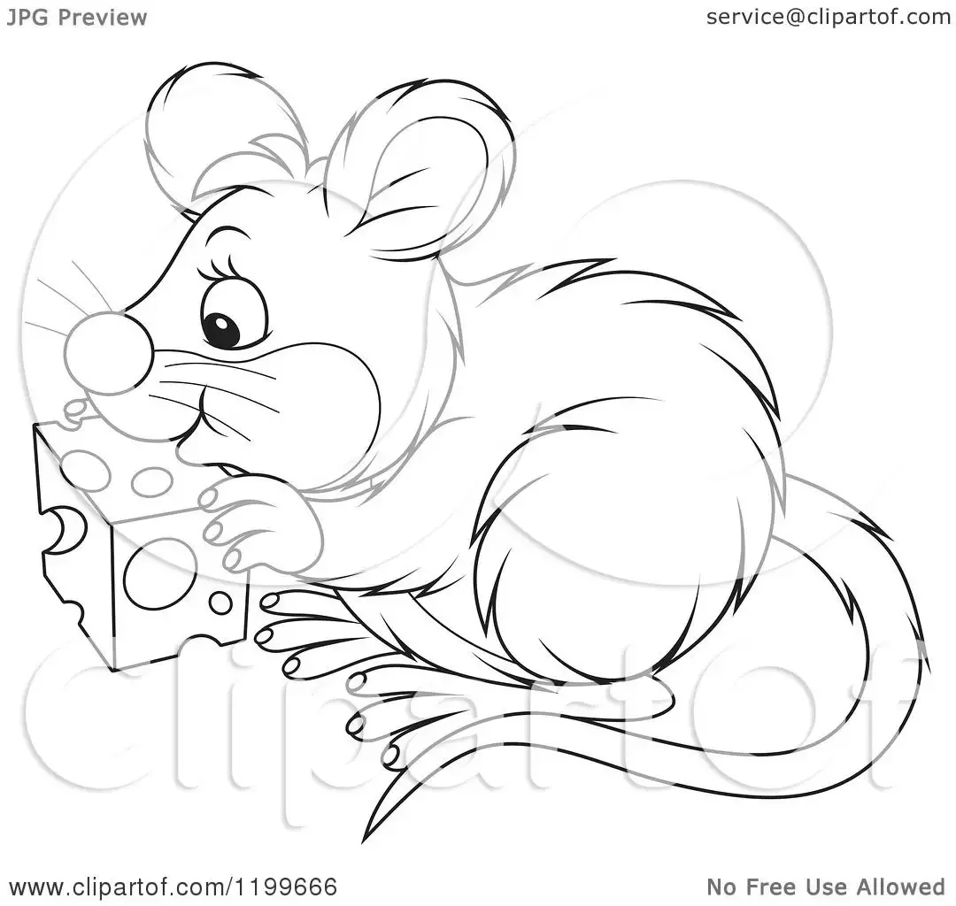 Мышка картинка раскраска