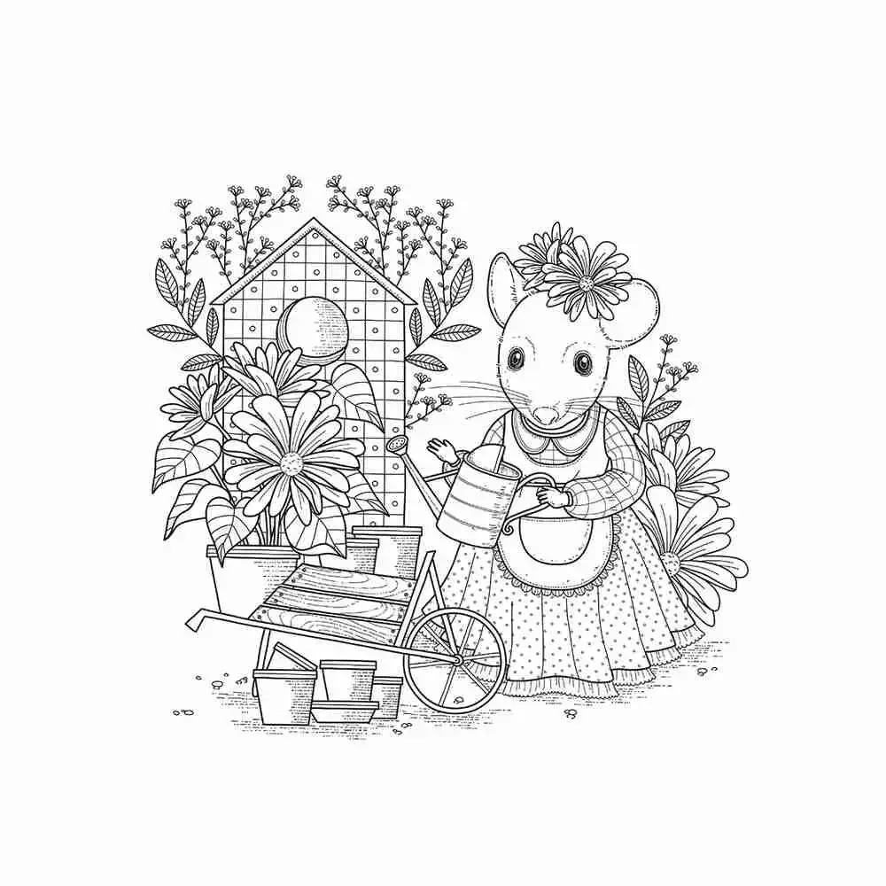 Мама мышка раскраска