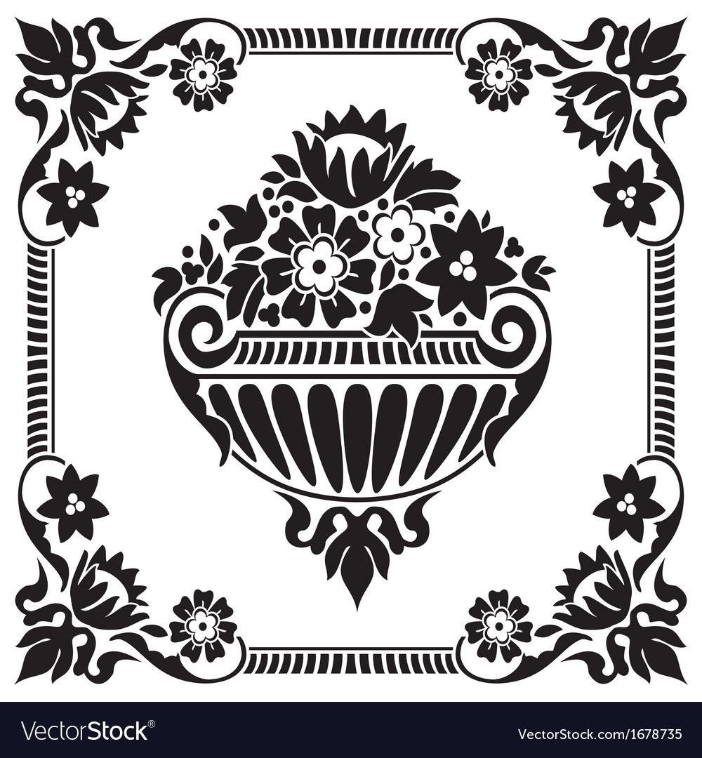 Травяной узор черно белый