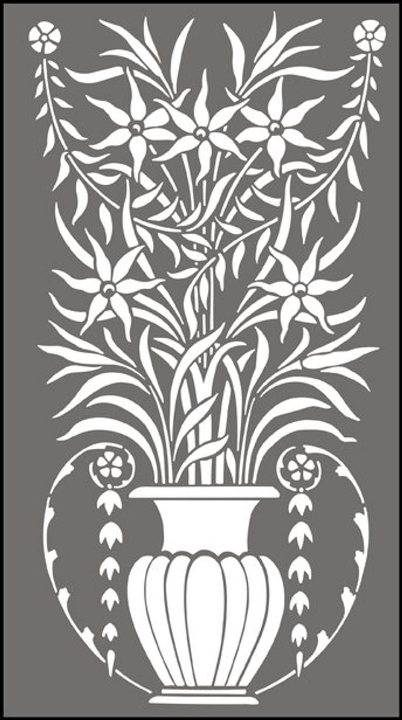 Трафарет для росписи вазы