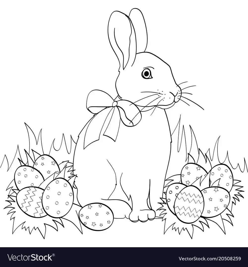 Зайчик раскраска для детей