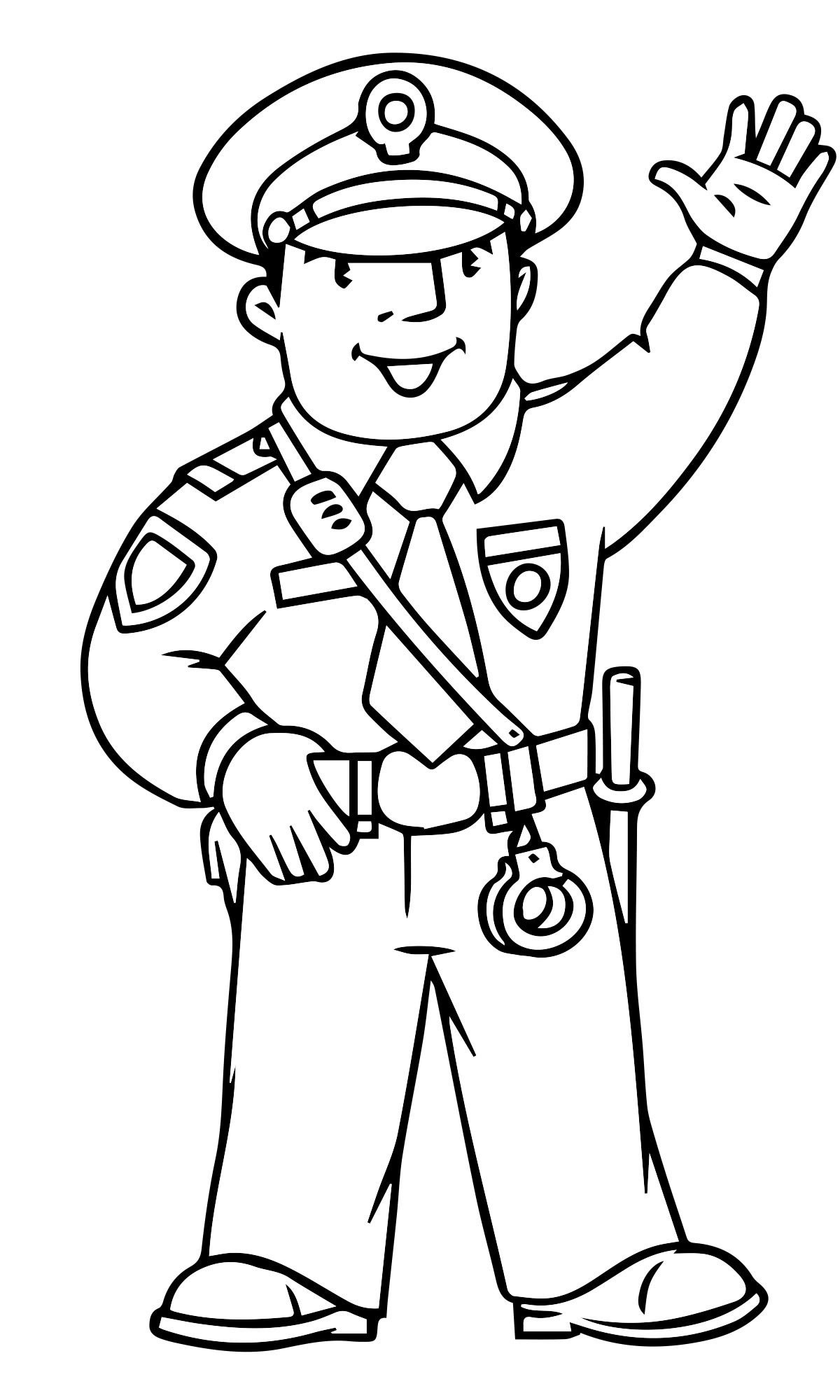 Полицейский раскраска для детей