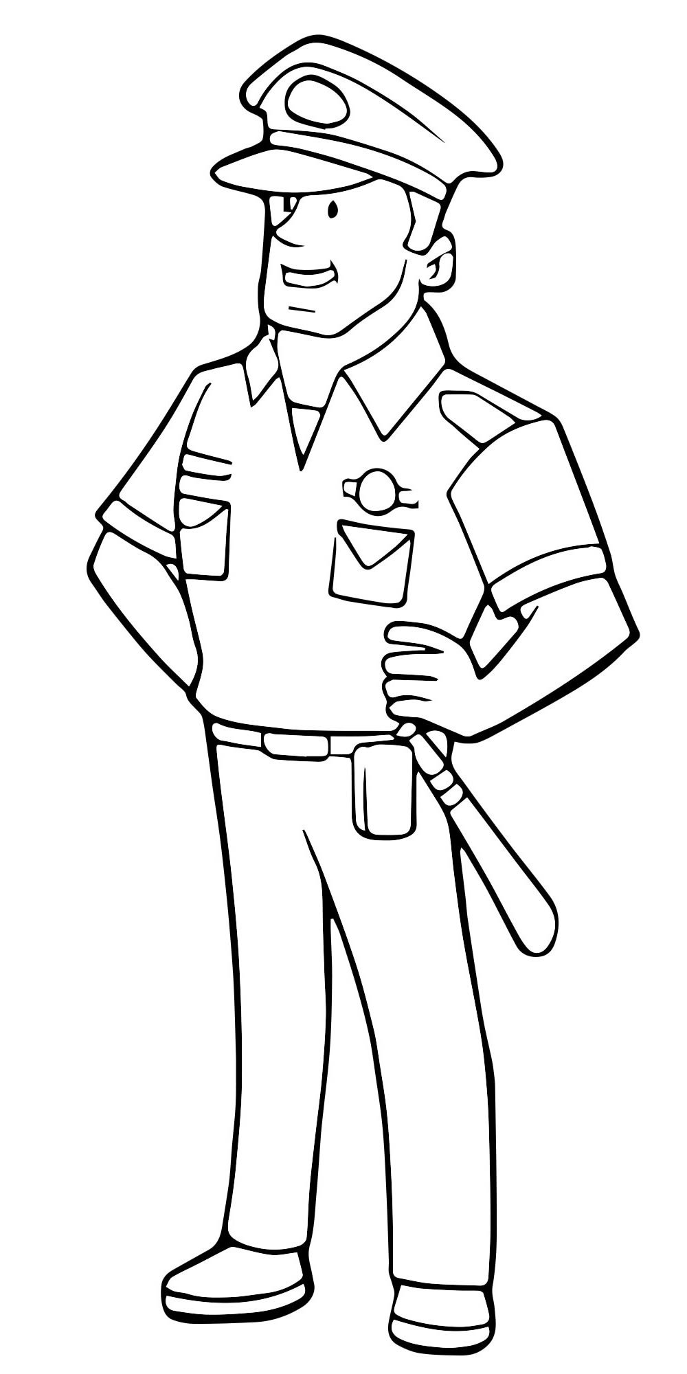Полицейский раскраска для детей