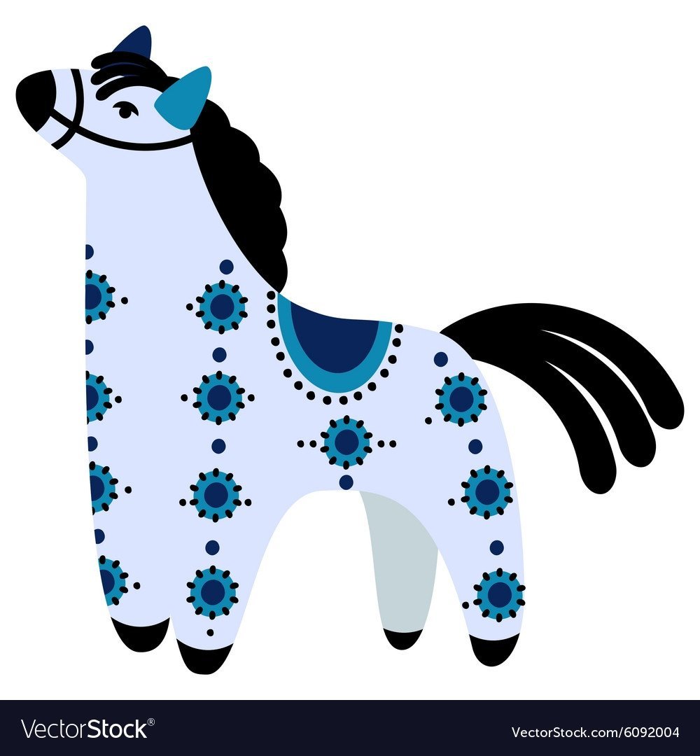 Дымковская лошадка трафарет