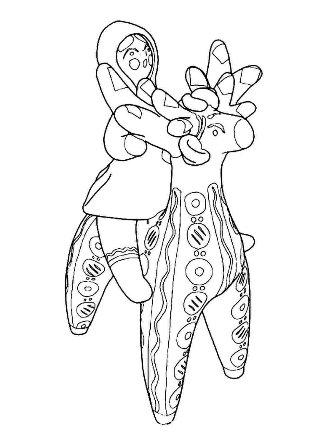 Дымковская игрушка рисунок