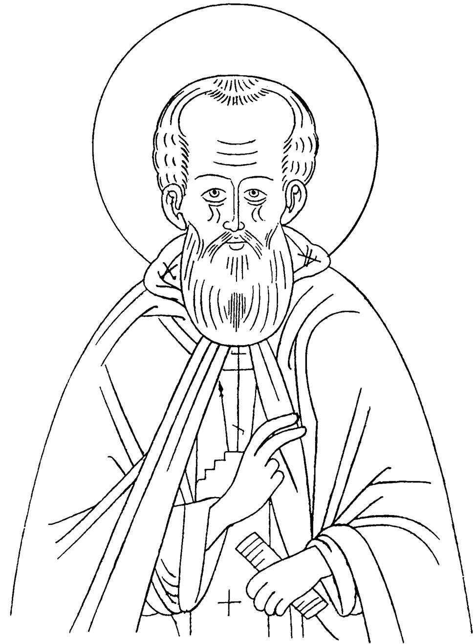 Сергий Радонежский рисунок карандашом