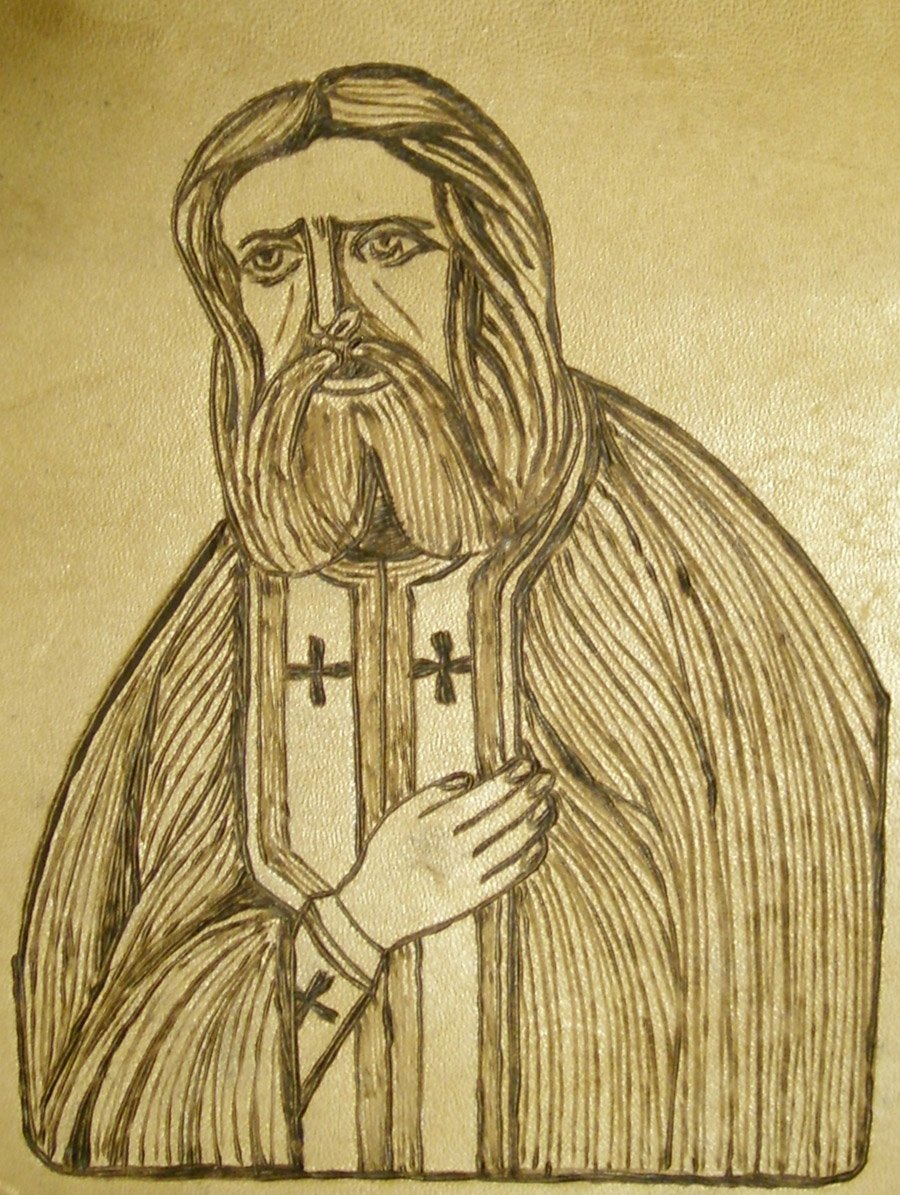 Серафим Саровский икона прорись