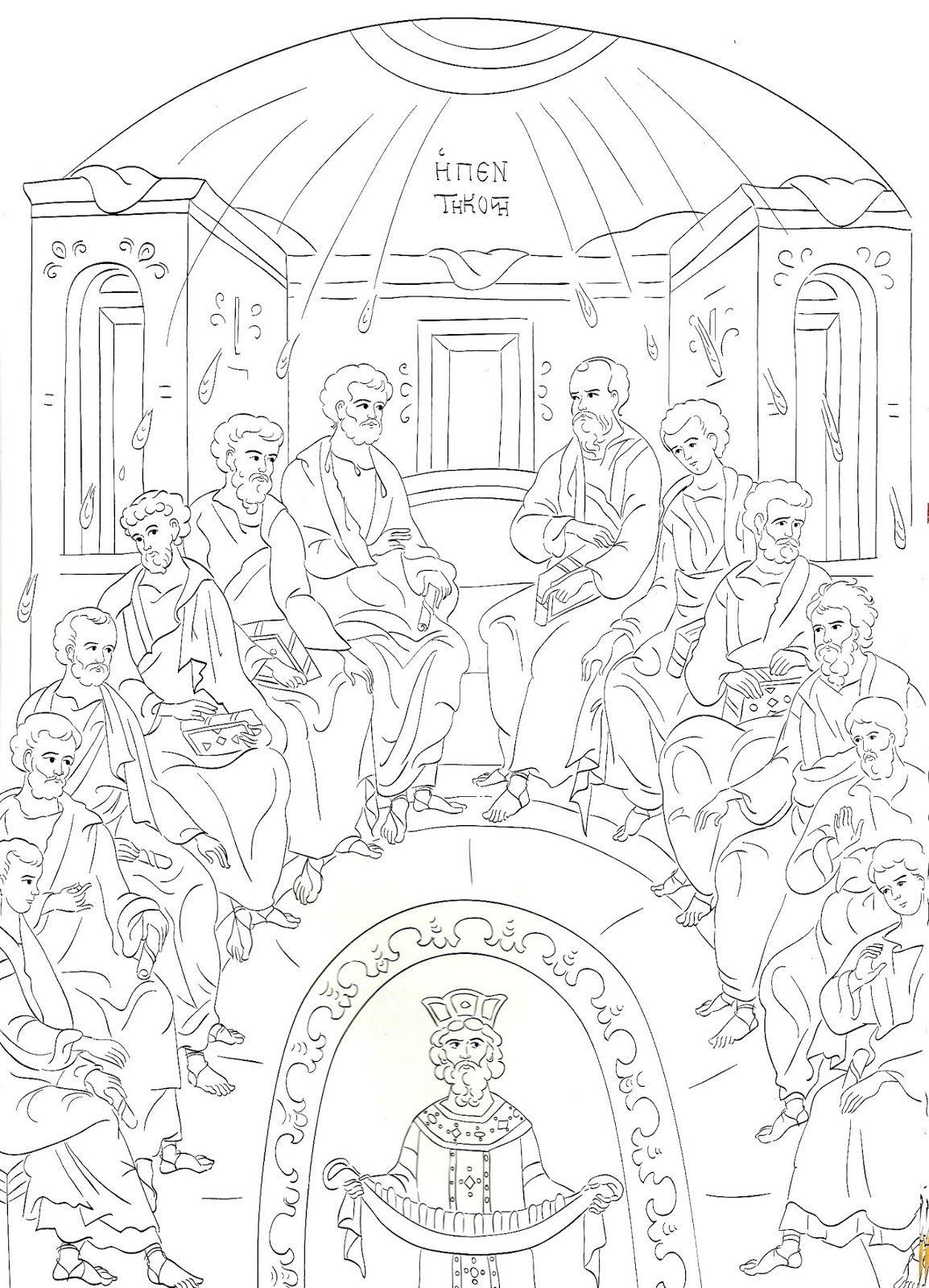 Прорись иконы Троица