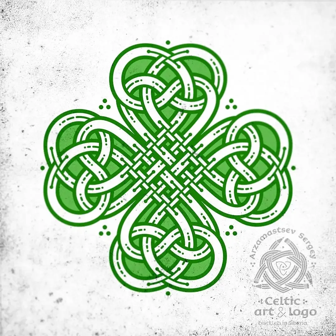 Кельтский Клевер четырехлистный символ