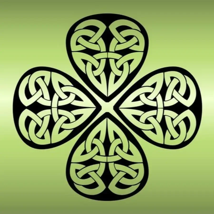 Кельтский Клевер четырехлистный символ