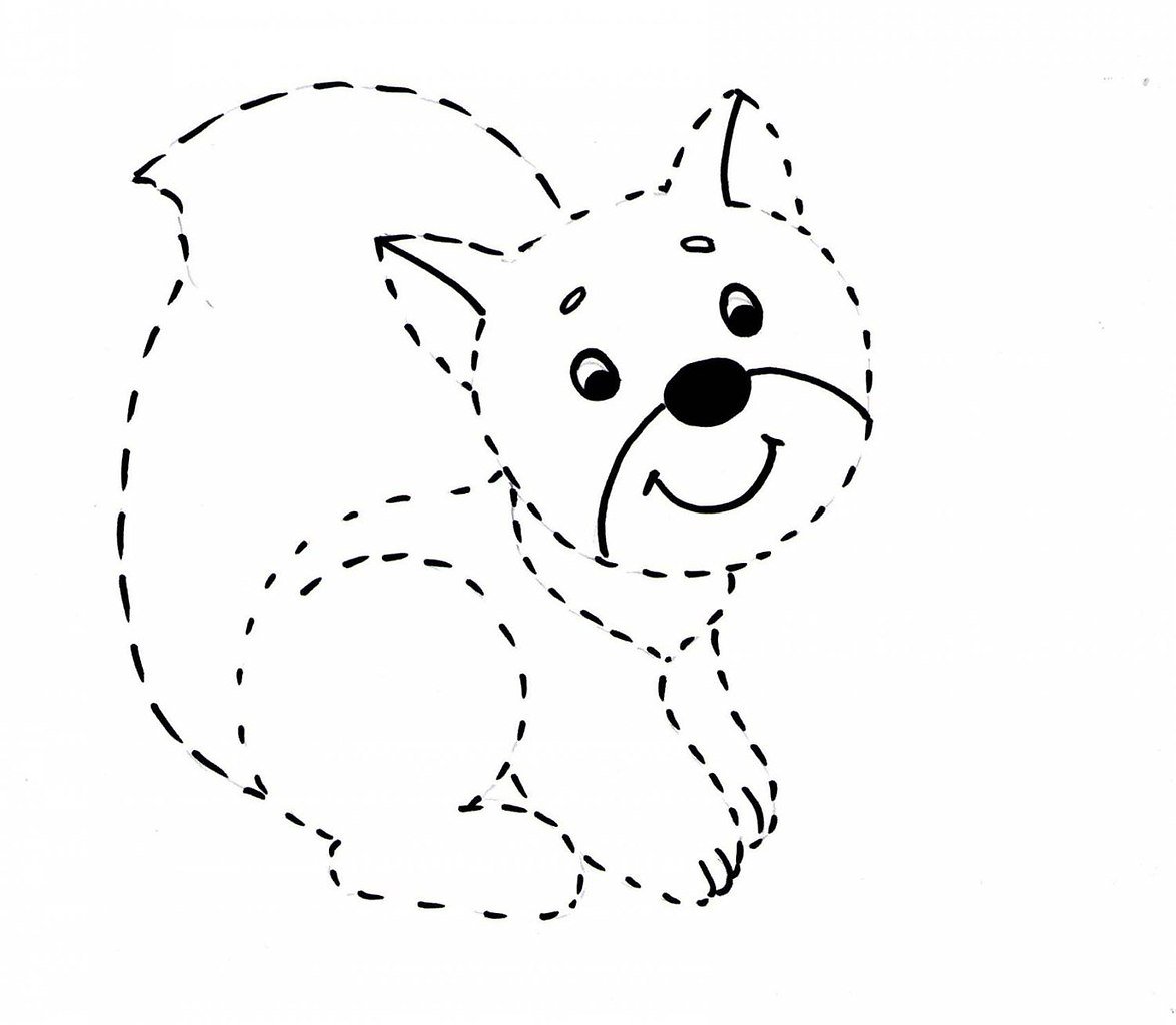 Лиса раскраска по точкам