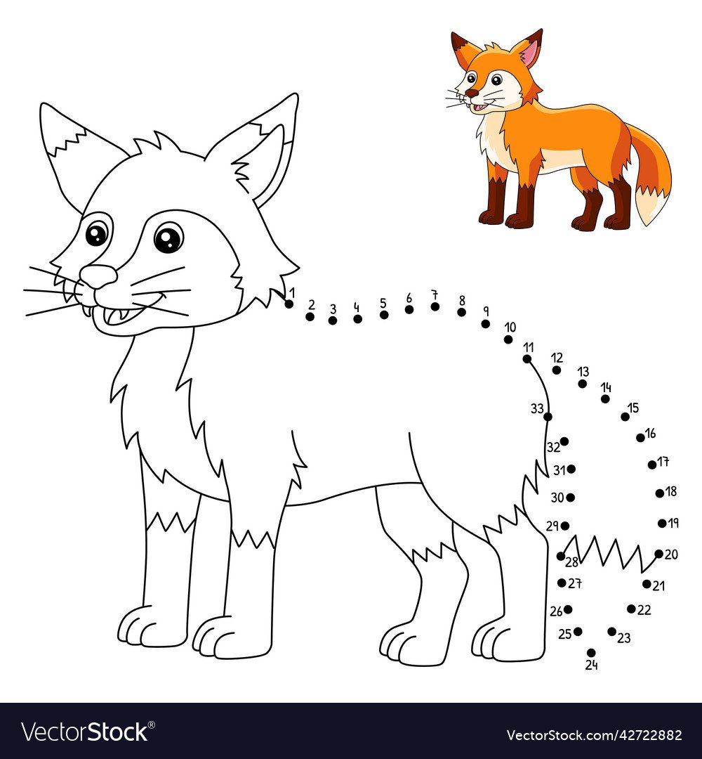 Рисование по цифрам лиса