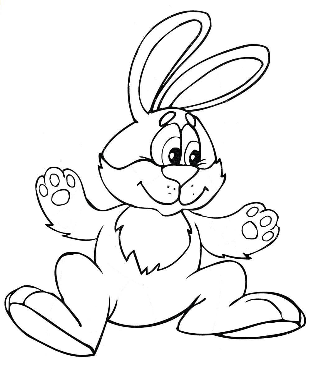 Заяц раскраска мультяшный
