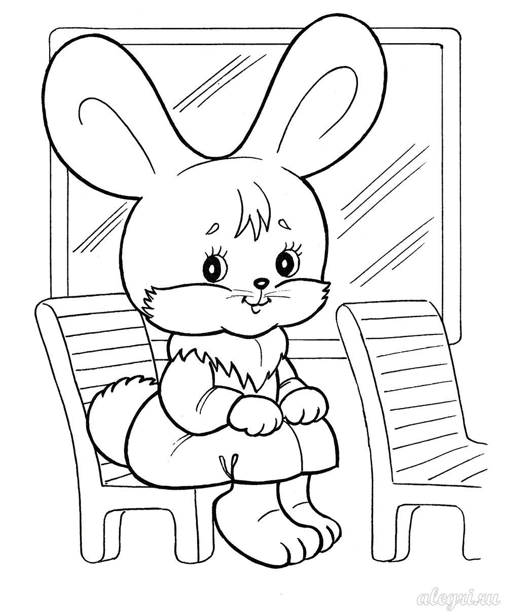 Зайчик картинка раскраска