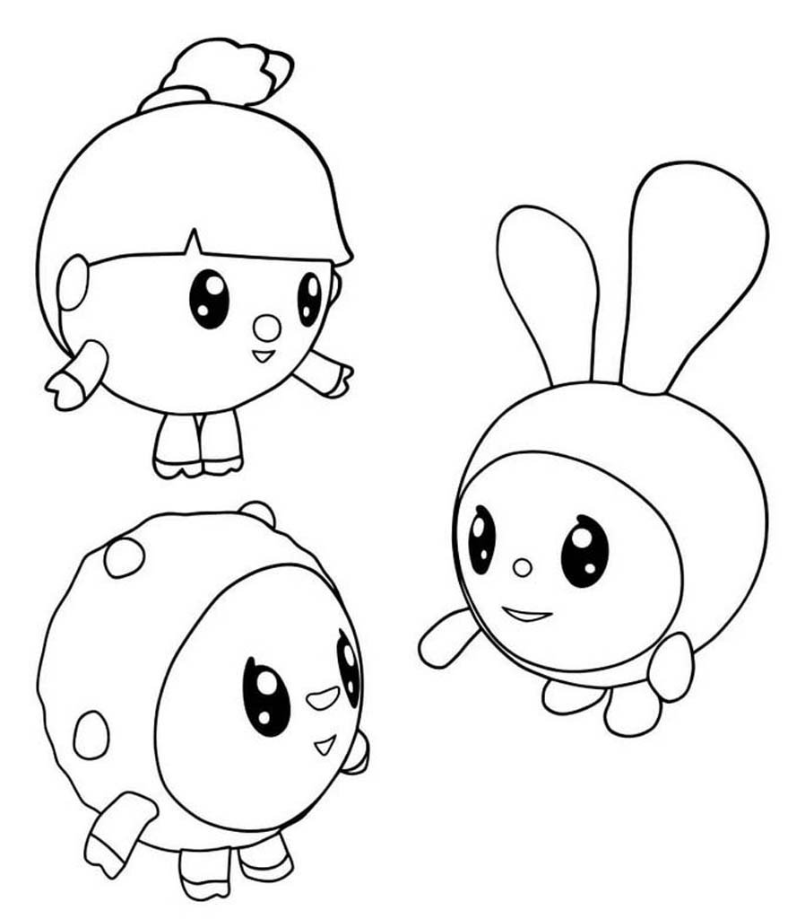 Раскраска Малышарики Нюшенька