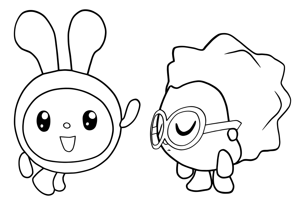 Крошик раскраска Малышарики