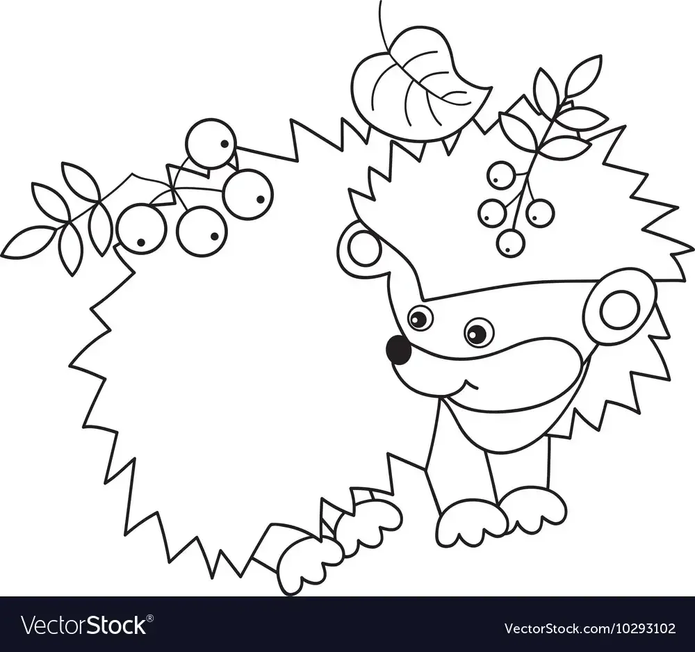 Ёжик раскраска для детей осень