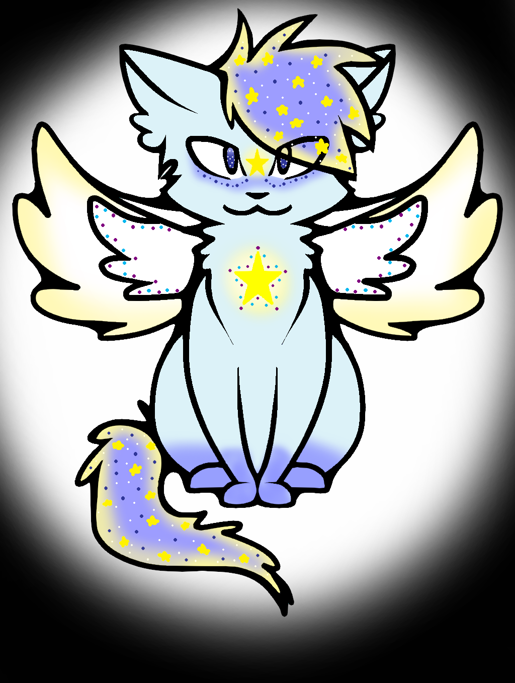 Лайн кота с крыльями